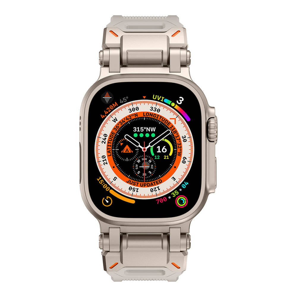 Watch Ultra 49mm Zore KRD-101 Titanyum Metal Başlıklı Silikon Kordon