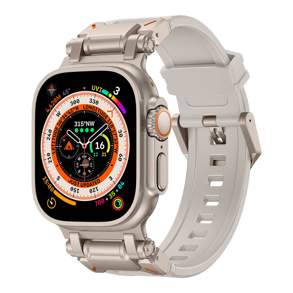 Watch Ultra 49mm Zore KRD-101 Titanyum Metal Başlıklı Silikon Kordon