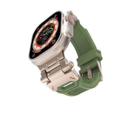 Watch Ultra 49mm Zore KRD-108 Metal Başlıklı Silikon Kordon
