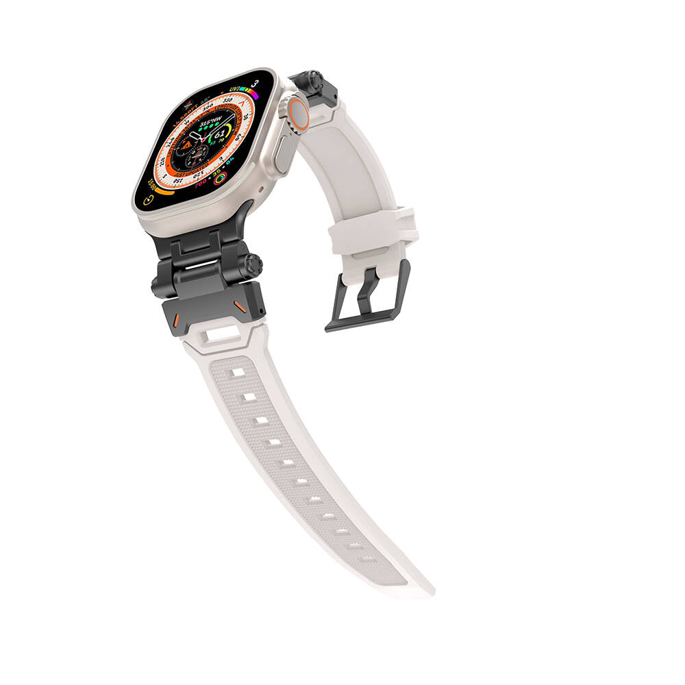 Watch Ultra 49mm Zore KRD-108 Metal Başlıklı Silikon Kordon