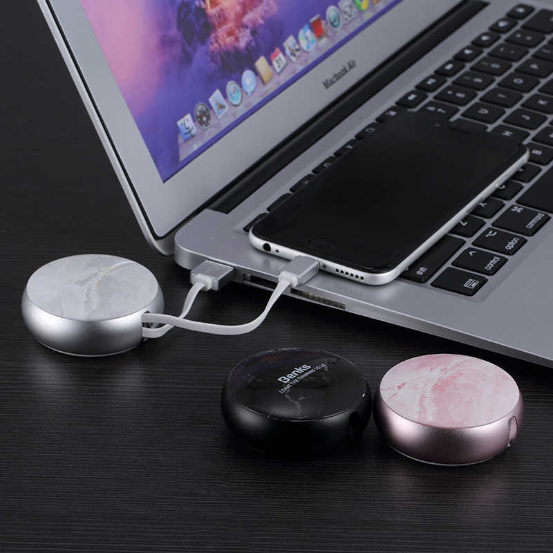 Benks D28 Retractable Lightning Kablo Gri
