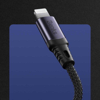 Benks M16 MFI Speedywind PD - Lightning Fast Charging Kablo Siyah
