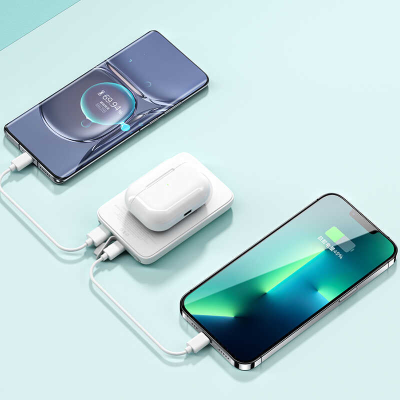 Benks MP06 15W Magsafe Magnetik Slim Powerbank 10000 Mah iPhone 12-13-14 Serisi Yeşil