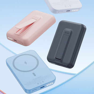Benks MP09 Magsafe Magnetik Standlı İnce Tasarımlı Powerbank 6000mAh Mavi