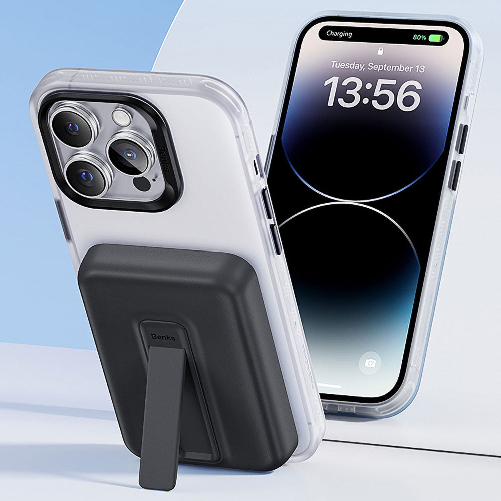 Benks MP09 Magsafe Magnetik Standlı İnce Tasarımlı Powerbank 6000mAh Mavi