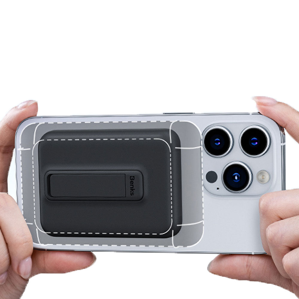 Benks MP09 Magsafe Magnetik Standlı İnce Tasarımlı Powerbank 6000mAh Siyah