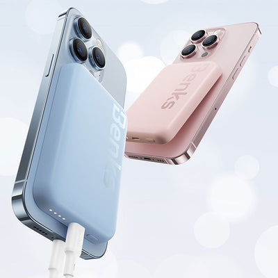 Benks MP10 Magsafe Magnetik İnce Tasarımlı Powerbank 6000mAh Pembe