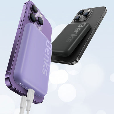 Benks MP10 Magsafe Magnetik İnce Tasarımlı Powerbank 6000mAh Pembe