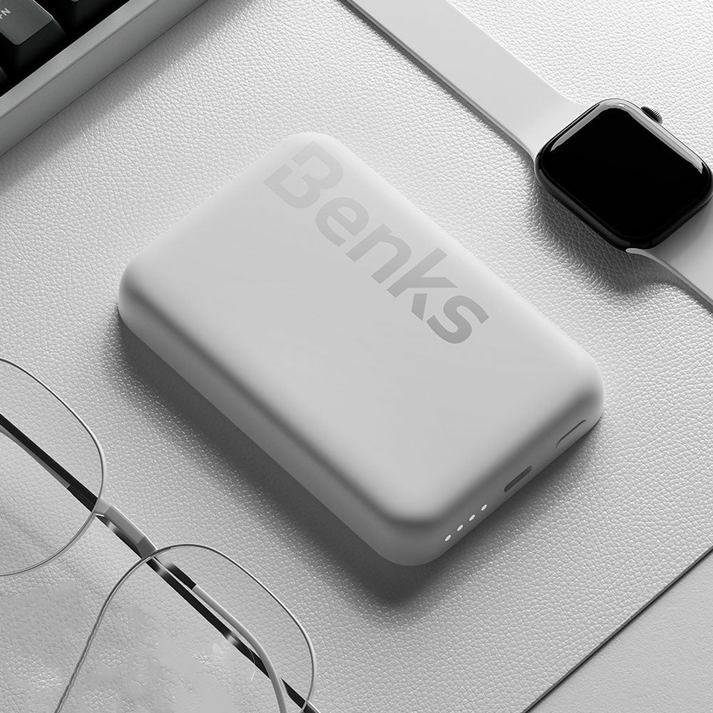 Benks MP10 Magsafe Magnetik İnce Tasarımlı Powerbank 6000mAh Pembe