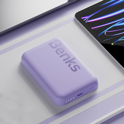 Benks MP10 Magsafe Magnetik İnce Tasarımlı Powerbank 6000mAh Mor