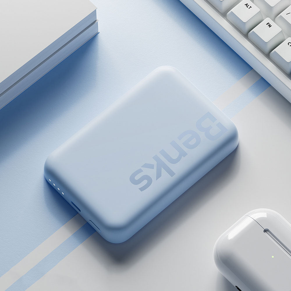 Benks MP10 Magsafe Magnetik İnce Tasarımlı Powerbank 6000mAh Pembe