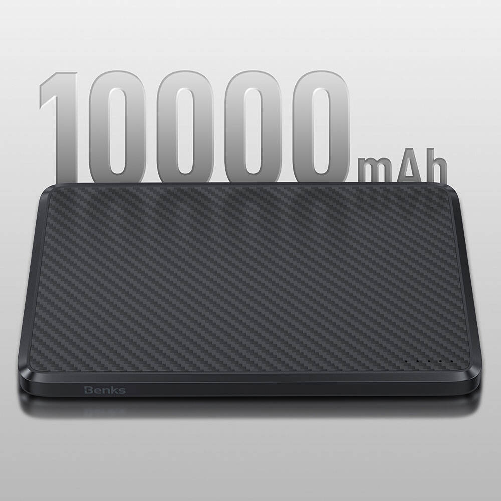 Benks MP16 ArmorGo Magsafe Şarj Özellikli 600D Aramid Fiber Powerbank 15W 10000mAh Siyah