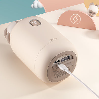 Benks NS03 Dijital Ekran El Isıtıcı Özellikli Aroma Kokulu Powerbank 15W 10000mAh Pembe