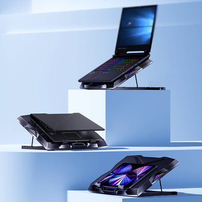 Benks SR08 11 Fanlı RGB Led Işıklı Soğutucu Laptop Standı Siyah
