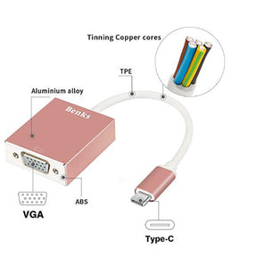 Benks Usb 3.1 Type-C to VGA Adaptör