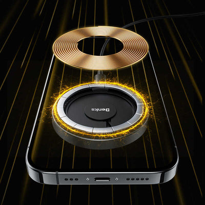 Benks W09 Şeffaf Görünümlü Magsafe Wireless Şarj Aleti Siyah