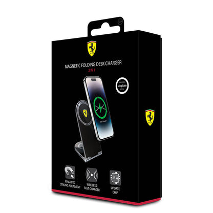 Ferrari Orjinal Lisanslı Katlanabilir Baskılı Shield Logolu Magnetik Kablosuz Şarj Standı