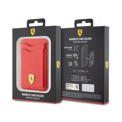 Ferrari Orjinal Lisanslı Magnetik Metal Logolu PU Deri Kartlık