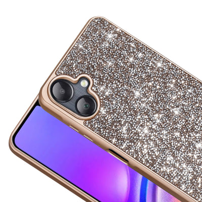 Galaxy A06 Kılıf Parlak Taşlı Tasarım Zore Pırlanta Kapak Gold