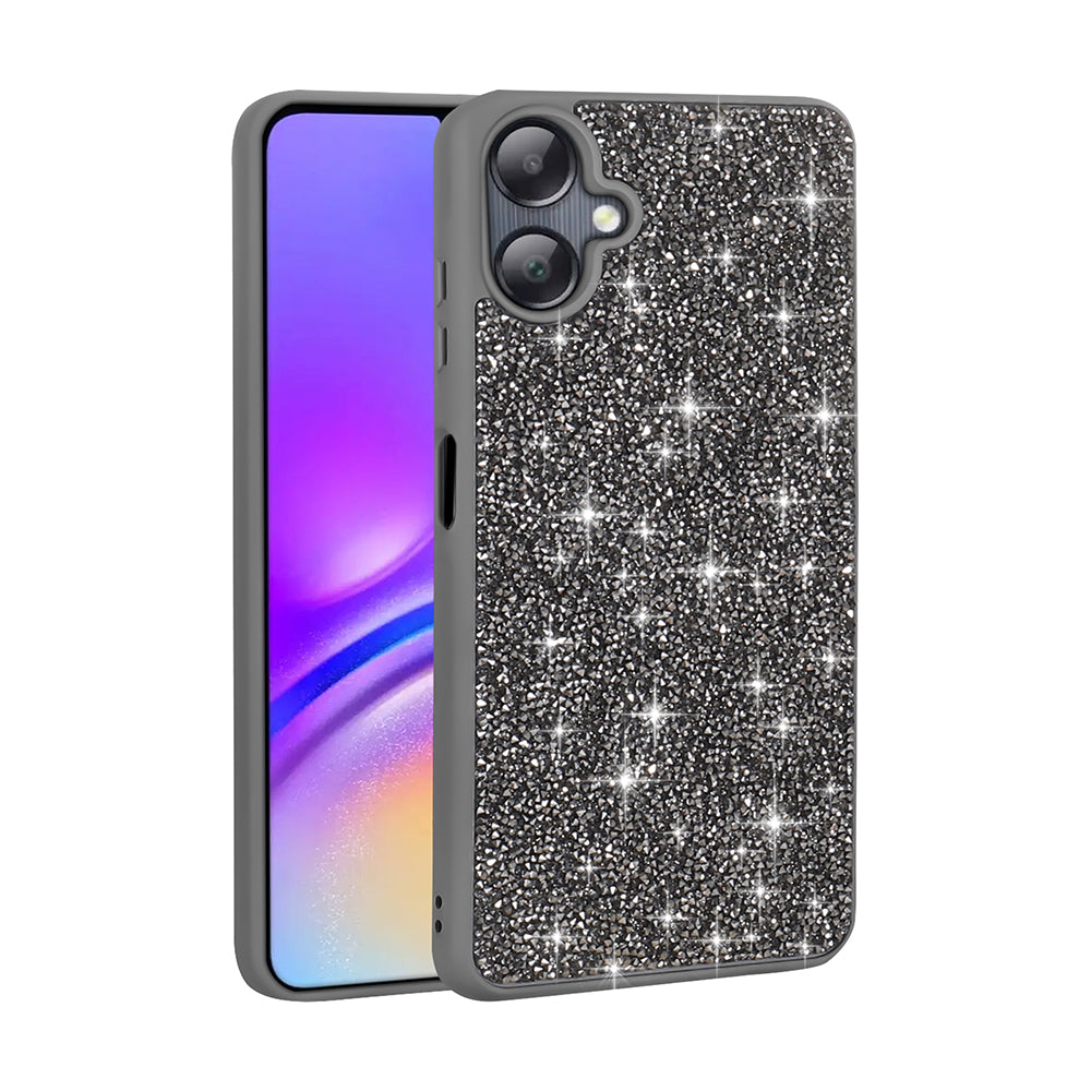 Galaxy A06 Kılıf Parlak Taşlı Tasarım Zore Pırlanta Kapak Gri