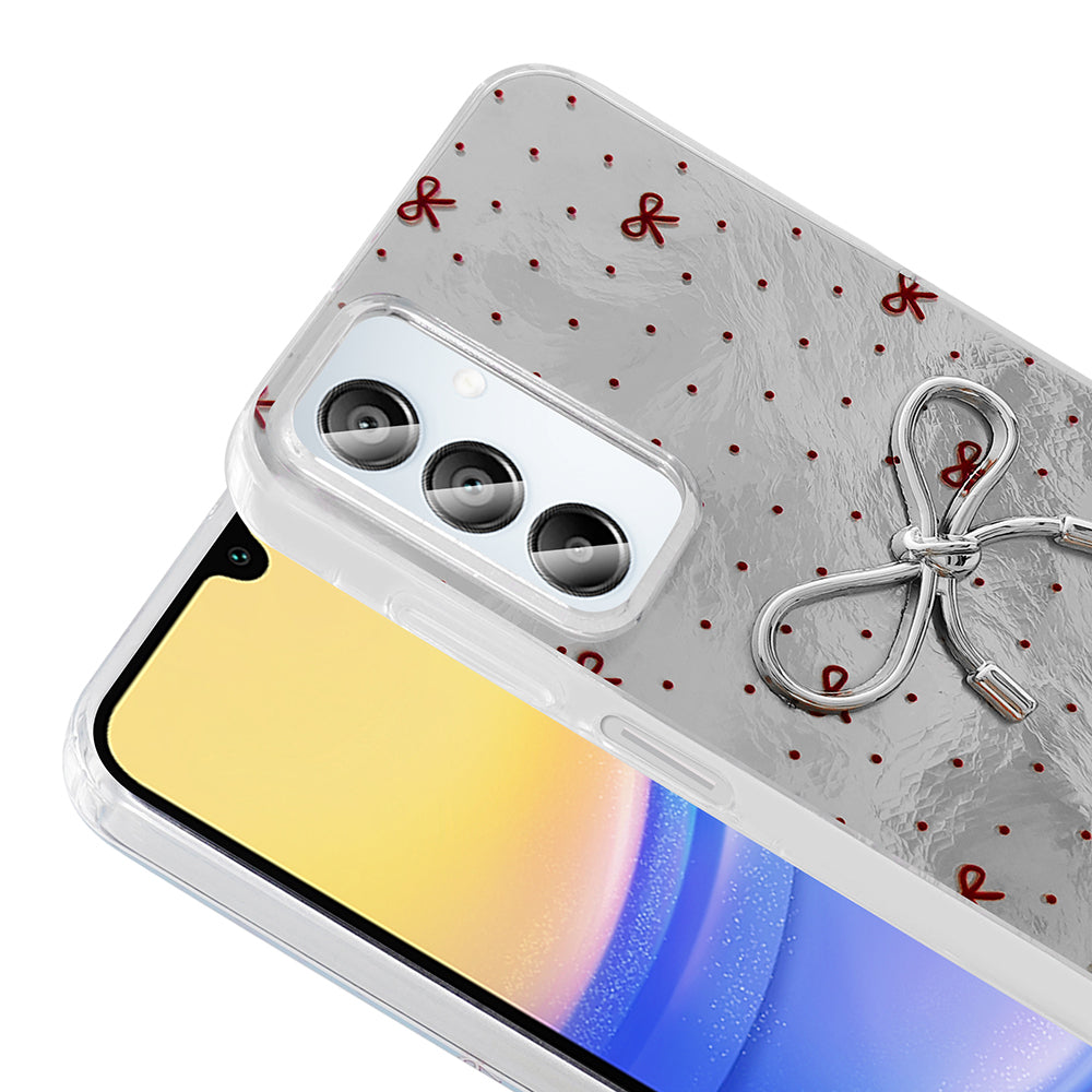 Galaxy A15 Kılıf Kamera Korumalı Figürlü Zore Ponti Silikon Kapak Beyaz