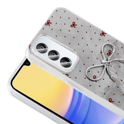 Galaxy A15 Kılıf Kamera Korumalı Figürlü Zore Ponti Silikon Kapak Beyaz