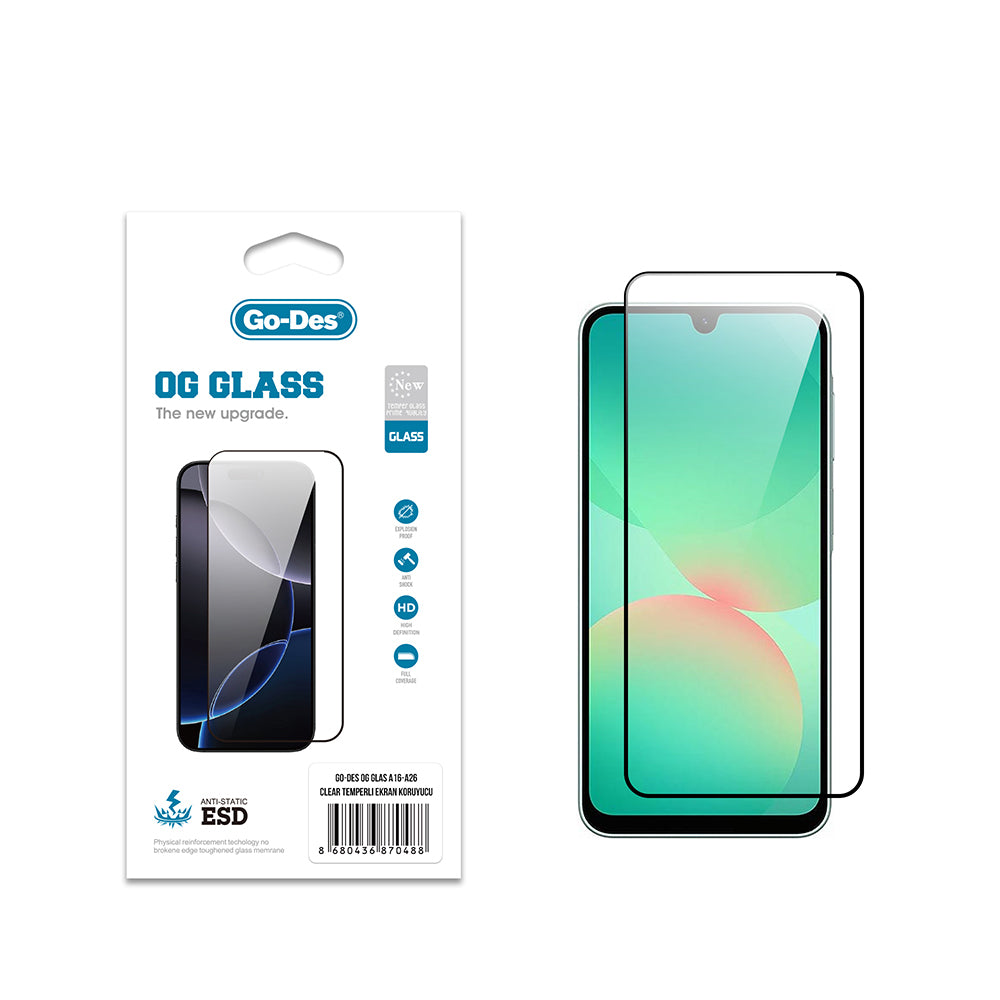 Galaxy A17 Go Des OG Glass Antistatik Temperli Cam Ekran Koruyucu