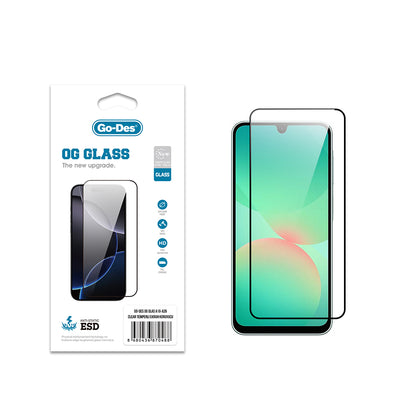 Galaxy A26 Go Des OG Glass Antistatik Temperli Cam Ekran Koruyucu Şeffaf
