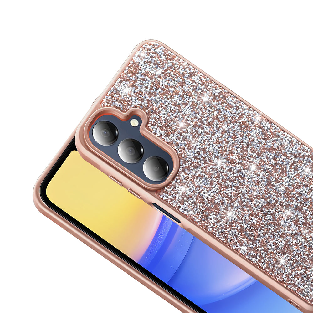 Galaxy A26 Kılıf Parlak Taşlı Tasarım Zore Pırlanta Kapak Gold