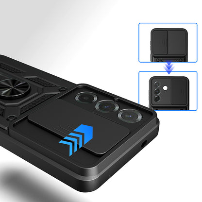 Galaxy A37 Kılıf Magnetik Standlı Kamera Korumalı Zore Sürgülü Vega Kapak