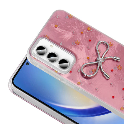 Galaxy A55 Kılıf Kamera Korumalı Figürlü Zore Ponti Silikon Kapak Lila