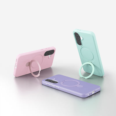 Galaxy A56 Kılıf M-safe Şarj Özellikli Standlı Zore Samara Kapak Titanyum-Gri