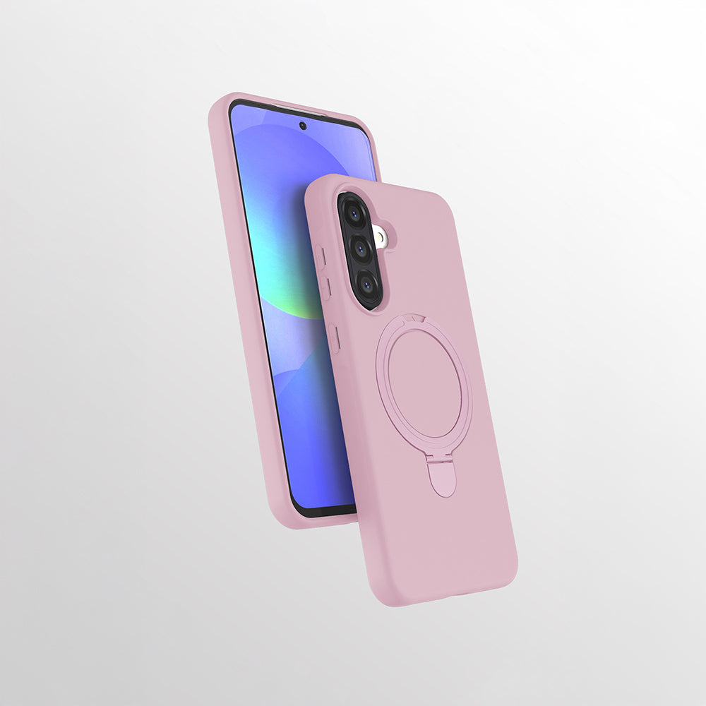 Galaxy A56 Kılıf M-safe Şarj Özellikli Standlı Zore Samara Kapak Pembe