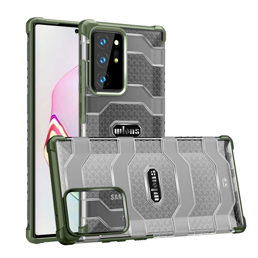 Galaxy Note 20 Ultra Kılıf Wlons Mit Kapak Yeşil