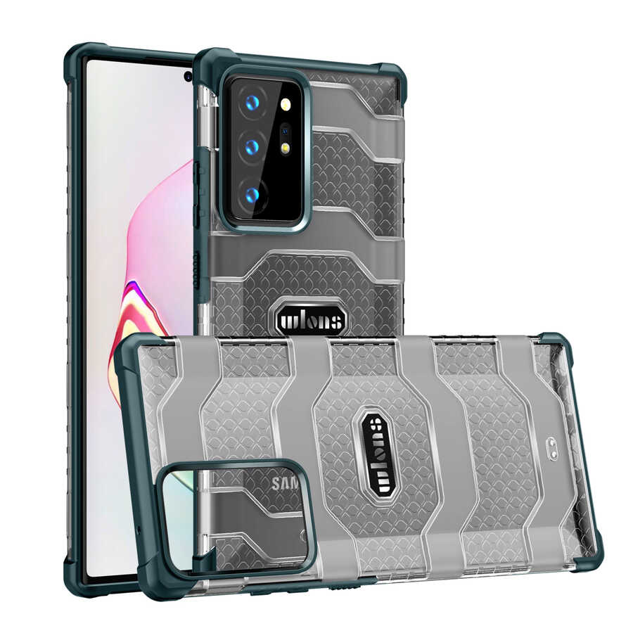 Galaxy Note 20 Ultra Kılıf Wlons Mit Kapak Koyu Yeşil