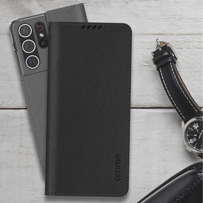 Galaxy S21 Plus Kılıf Araree Mustang Diary Kılıf Gri