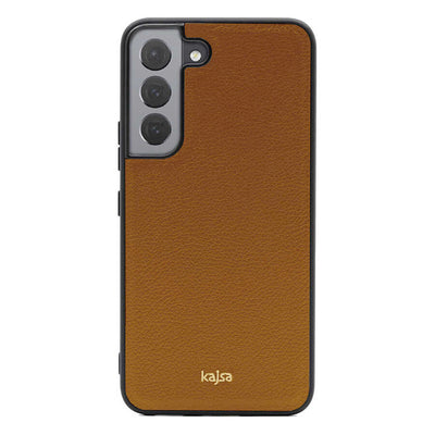 Galaxy S22 Kılıf Kajsa Luxe Collection Hakiki Deri Kapak Gri