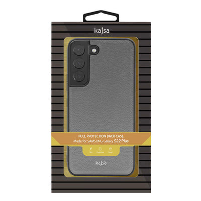 Galaxy S22 Plus Kılıf Kajsa Luxe Collection Hakiki Deri Kapak Gri