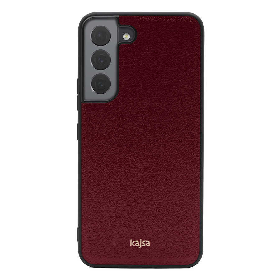 Galaxy S22 Plus Kılıf Kajsa Luxe Collection Hakiki Deri Kapak Kırmızı