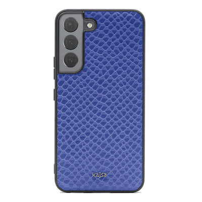 Galaxy S22 Plus Kılıf Kajsa Pearl Pattern Hakiki Deri Kapak Kahverengi