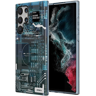 Galaxy S22 Ultra Kılıf YoungKit Technology Serisi Kapak Beyaz
