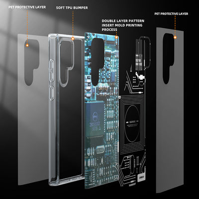 Galaxy S22 Ultra Kılıf YoungKit Technology Serisi Kapak Mavi