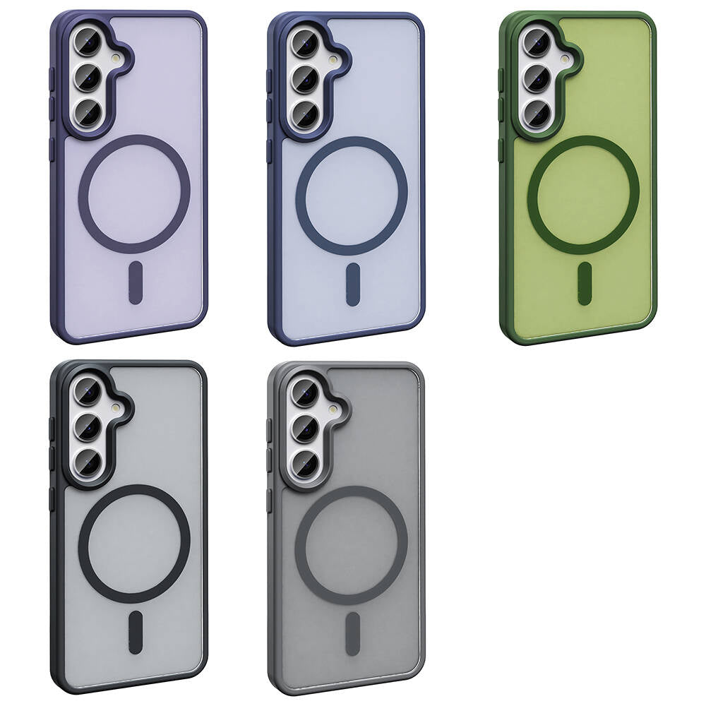 Galaxy S23 FE Kılıf M-safe Şarj Özellikli Mat Arka Yüzey Zore Sio Kapak Gri