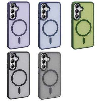 Galaxy S23 FE Kılıf M-safe Şarj Özellikli Mat Arka Yüzey Zore Sio Kapak Koyu Mor