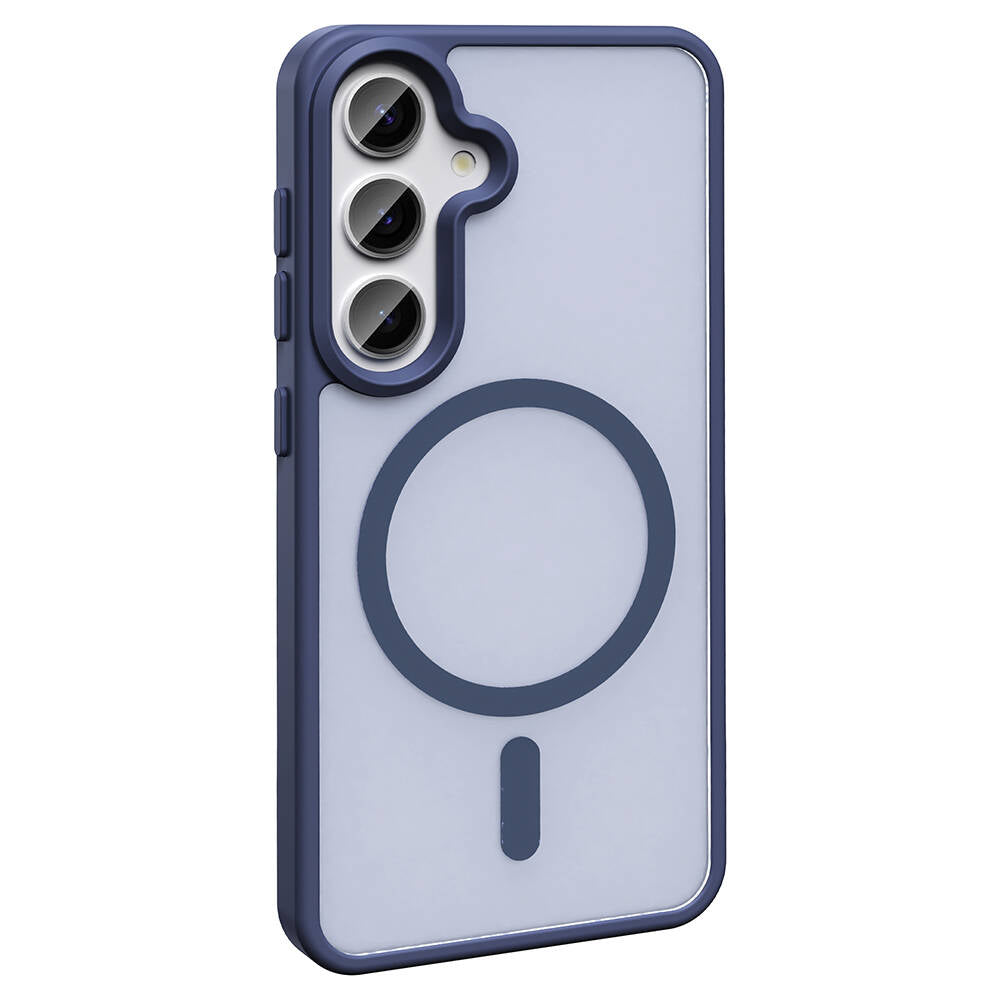 Galaxy S23 FE Kılıf M-safe Şarj Özellikli Mat Arka Yüzey Zore Sio Kapak Koyu Mor