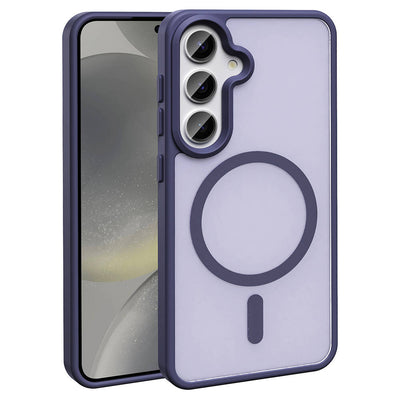 Galaxy S23 FE Kılıf M-safe Şarj Özellikli Mat Arka Yüzey Zore Sio Kapak Koyu Mor