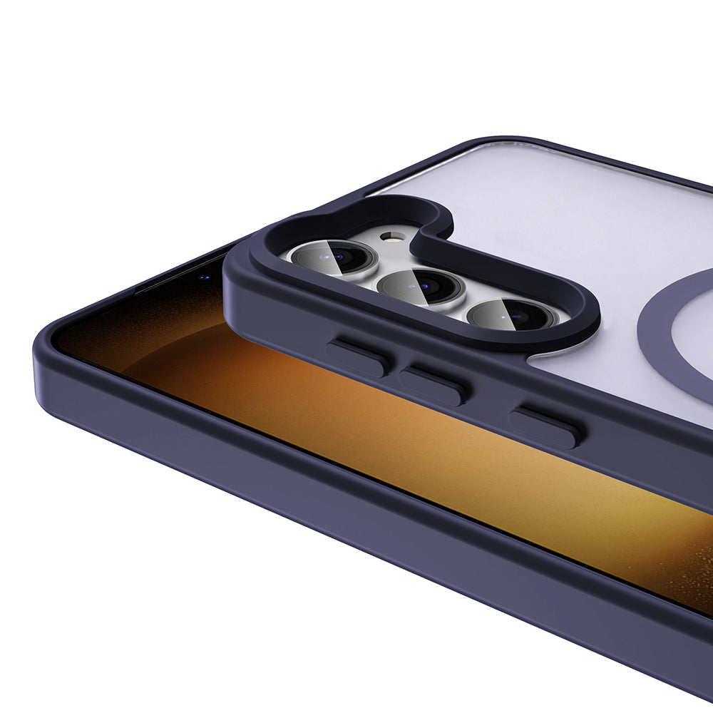 Galaxy S23 FE Kılıf M-safe Şarj Özellikli Mat Arka Yüzey Zore Sio Kapak Gri