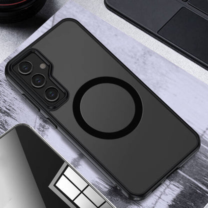 Galaxy S23 FE Kılıf Sert PC Arka Yüzey Wireless Şarj Özellikli Zore Flet M-safe Kılıf