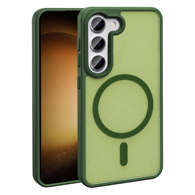 Galaxy S23 Kılıf M-safe Şarj Özellikli Mat Arka Yüzey Zore Sio Kapak Siyah