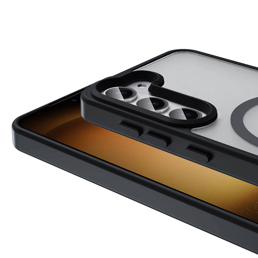 Galaxy S23 Kılıf M-safe Şarj Özellikli Mat Arka Yüzey Zore Sio Kapak Gri